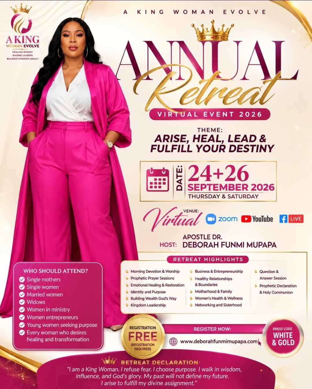 A KING WOMAN EVOLVE - ANNUAL VIRTUAL RETREAT 2026
